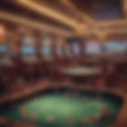 Vibrant casino atmosphere featuring diverse gaming tables