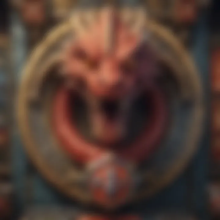 A close-up view of the Dragon Lord symbols, highlighting the unique elements and features of the game.