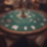 Elegant poker table setup with Five Card Draw cards