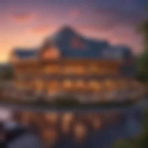 Exterior view of Mohegan Sun Poconos at sunset