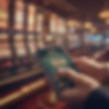 A sleek interface of a mobile casino app with fast payment options