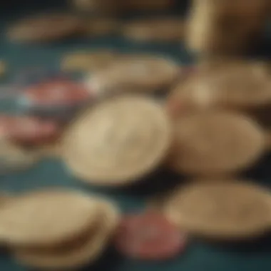 Close-up of Milk Money tokens and chips