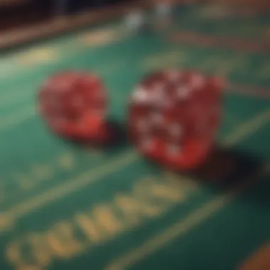 Winning Roll in Craps Dice showing a winning roll in craps