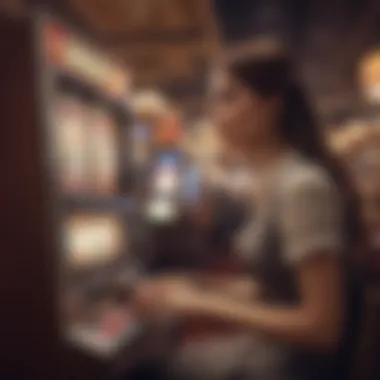 Modern Experience of Classic Gaming Player enjoying a classic slot game on a computer