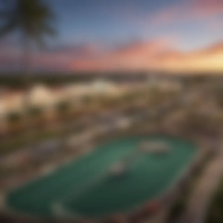 A panoramic view of Gulfstream Park showcasing the racetrack