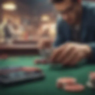 Close-up of a person using a smartphone for online gambling