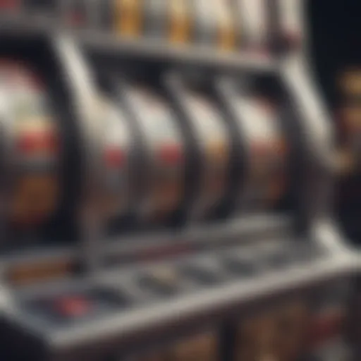 Detailed view of a slot machine's inner mechanics