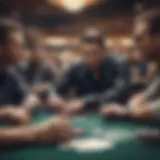 An intense poker game at a professional tournament