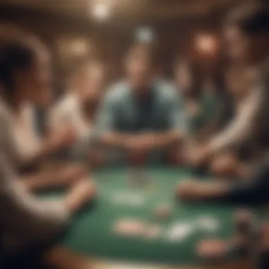 A group of players engaged in an intense poker game